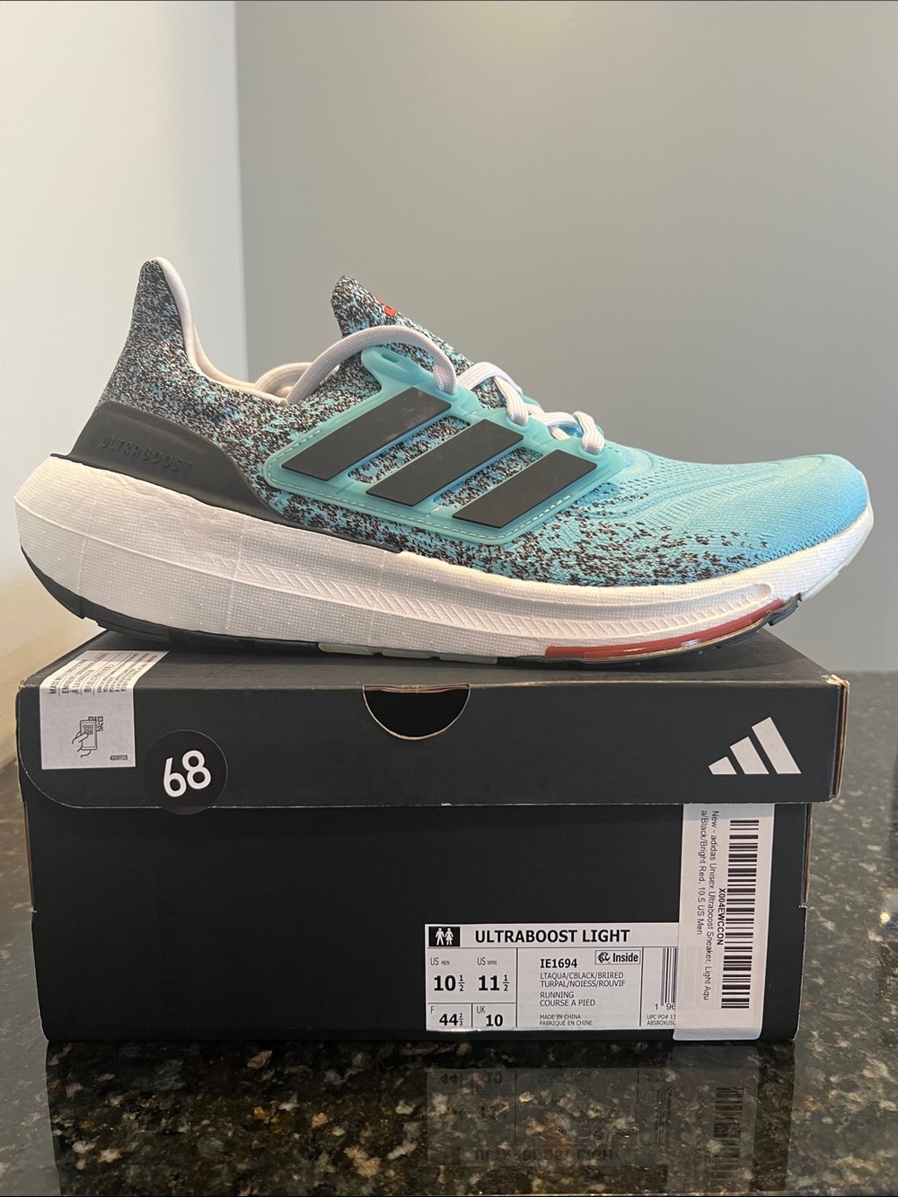 adidas Ultraboost Light Sneaker in Aqua and Gray 10.5 M / 11.5 W